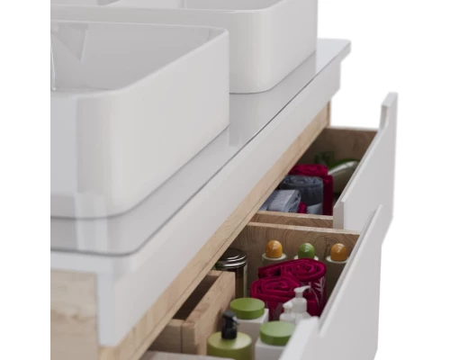 Тумба дуб кантри/белый глянец 120 см Lemark Olivia LM08OL125T