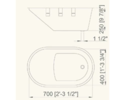 Ванна детская из нержавеющей стали 74x44 см Nofer Shower 13058.2