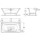 Чугунная ванна 170x85 см с противоскользящим покрытием Roca Akira SET/2325G000R/526804010/150412330