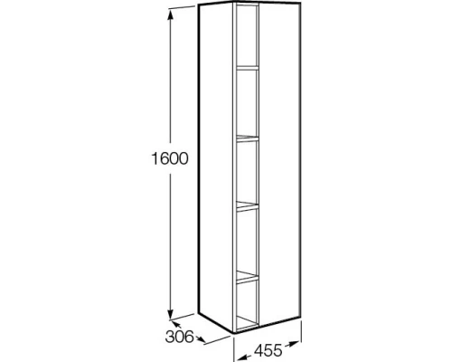 Пенал подвесной белый глянец L/R Roca Etna 857303806