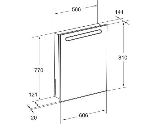 Зеркальный шкаф белый глянец 60,6x81 см R Roca Victoria Nord Ice Edition ZRU9000030