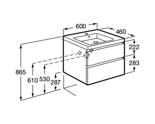 Тумба с раковиной белый глянец 60 см Roca Domi 857532806 + 32799E000