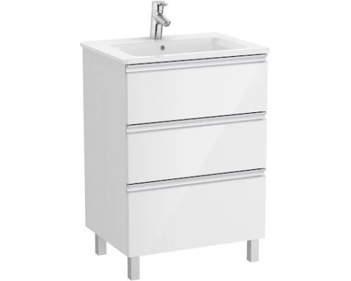 Тумба с раковиной белый глянец 60,5 см Roca The Gap 857552806 + 32799E000
