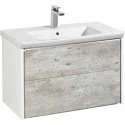 Тумба с раковиной бетон/белый матовый 80 см Roca Ronda ZRU9303004 + 327470000 Тумба с раковиной бетон/белый матовый 80 см Roca Ronda ZRU9303004 + 327470000