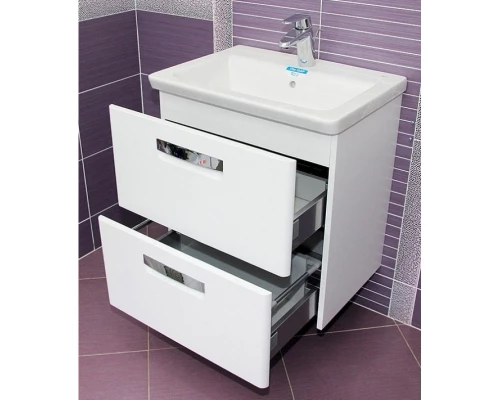 Тумба с раковиной белый глянец 60 см Roca The Gap ZRU9302879 + 327472000