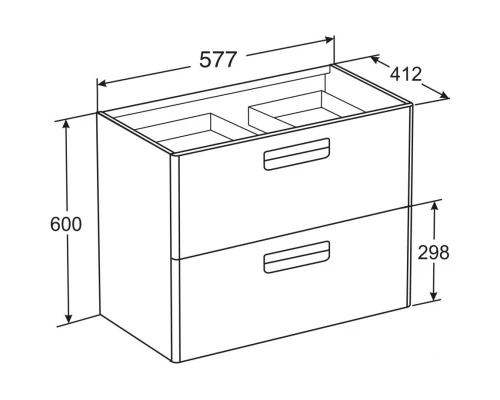 Тумба с раковиной белый глянец 60 см Roca The Gap ZRU9302879 + 327472000