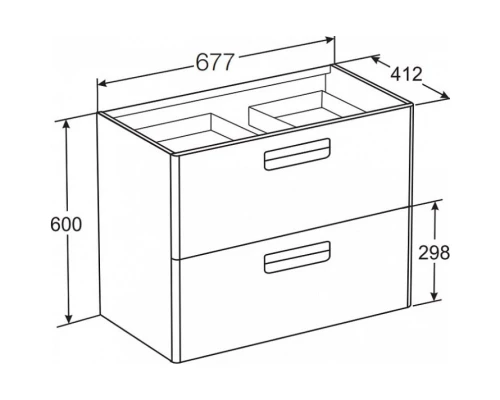 Тумба с раковиной белый глянец 70 см Roca The Gap ZRU9302878 + 327471000