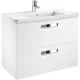 Тумба с раковиной белый глянец 80 см Roca The Gap ZRU9302877 + 327470000