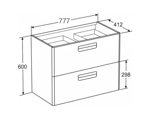 Тумба с раковиной белый глянец 80 см Roca The Gap ZRU9302877 + 327470000