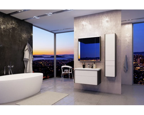 Комплект мебели белый глянец/антрацит 80 см Roca Ronda ZRU9302965 + 327470000 + ZRU9302970