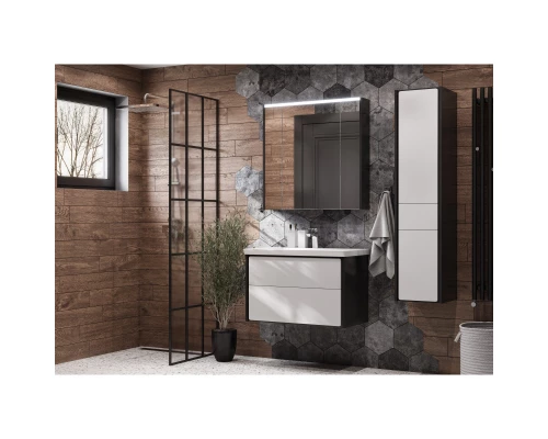 Тумба с раковиной белый глянец/антрацит 80 см Roca Ronda ZRU9302965 + 327470000