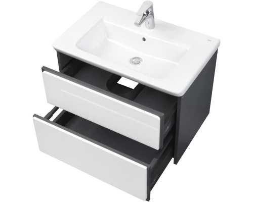 Комплект мебели белый глянец/антрацит 70 см Roca Ronda ZRU9302964 + 327471000 + ZRU9302969