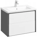 Тумба с раковиной белый глянец/антрацит 70 см Roca Ronda ZRU9302964 + 327471000 Тумба с раковиной белый глянец/антрацит 70 см Roca Ronda ZRU9302964 + 327471000