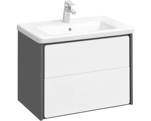 Тумба с раковиной белый глянец/антрацит 70 см Roca Ronda ZRU9302964 + 327471000