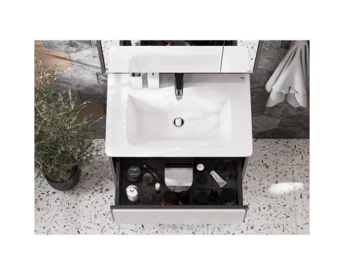 Тумба с раковиной белый глянец/антрацит 70 см Roca Ronda ZRU9302964 + 327471000