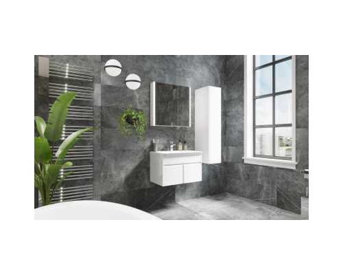 Тумба с раковиной белый глянец 80 см Roca Up ZRU9303012 + 327470000