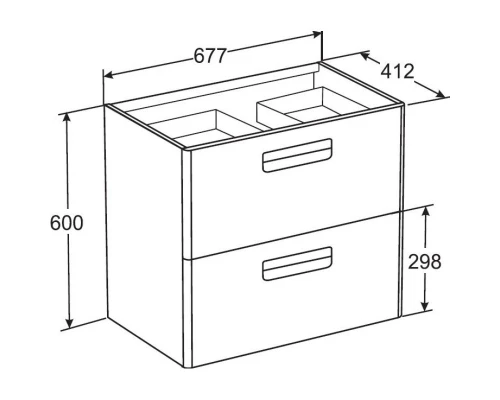 Тумба с раковиной фиолетовый 70 см Roca The Gap ZRU9302741 + 327471000