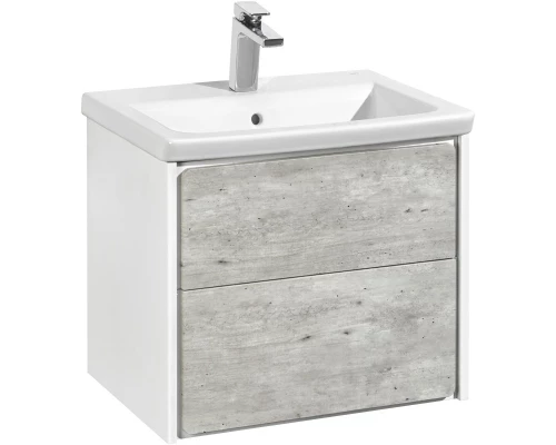 Тумба с раковиной бетон/белый матовый 60 см Roca Ronda ZRU9303002 + 327472000