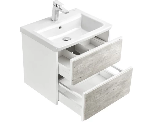 Тумба с раковиной бетон/белый матовый 60 см Roca Ronda ZRU9303002 + 327472000