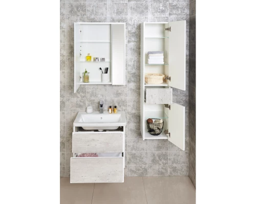 Тумба с раковиной бетон/белый матовый 60 см Roca Ronda ZRU9303002 + 327472000