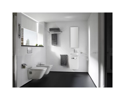 Тумба с раковиной белый матовый 45 см Roca The Gap ZRU9302735 + 327477000