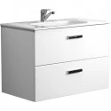 Тумба с раковиной белый глянец 80,5 см Roca Victoria Nord ZRU9000032 + 32799C000 Тумба с раковиной белый глянец 80,5 см Roca Victoria Nord ZRU9000032 + 32799C000