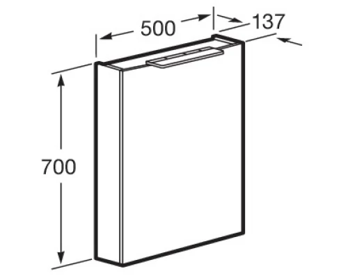 Зеркальный шкаф 50x70 см белый глянец L Roca Oleta A857643806