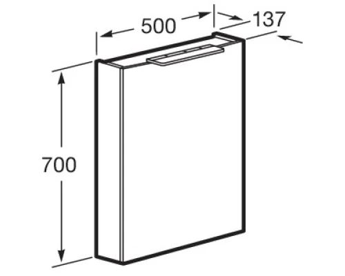 Зеркальный шкаф 50x70 см белый матовый R Roca Oleta A857644501