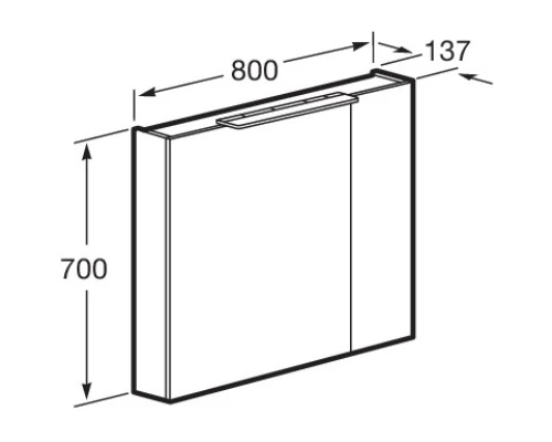 Зеркальный шкаф 80x70 см капучино Roca Oleta A857647515