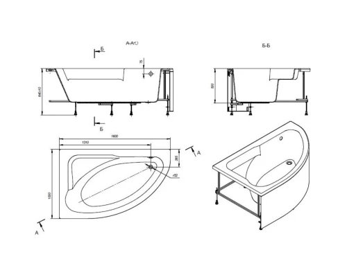 Акриловая ванна 160x100 см L Roca Welna 248642000