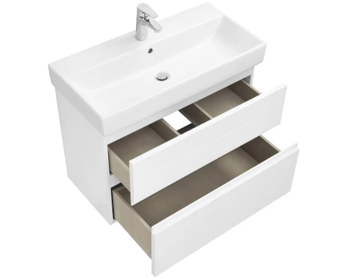 Тумба с раковиной белый глянец 80 см Roca Oleta A857640806 + 3274C500Y