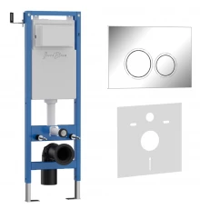 Комплект 2в1 IBERICA BLANCA инсталляция SILENCIO MINI, кнопка смыва ESTI-O хром глянцевый (IB.001M.823)