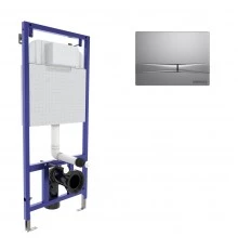 Инсталляция  для скрытого монтажа унитаза NOVUM кнопка F2 хром матовый, BERGES