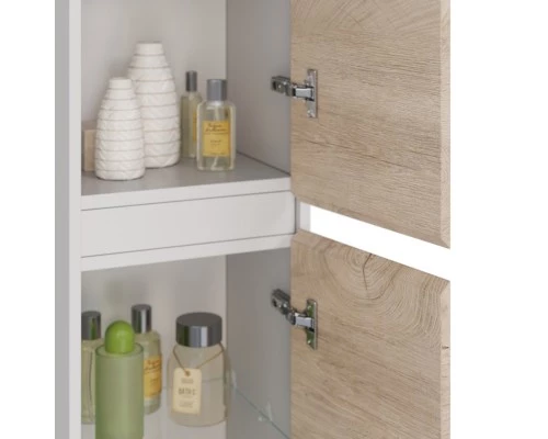 Пенал Lemark COMBI 35 см подвесной/напольный, 2-х дверный, открывание лев/прав, цвет фасада: Дуб кан