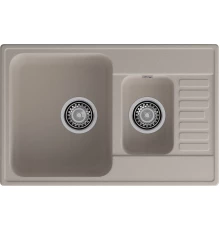 GranFest QUARZ (ECO-21К) Мойка 1.5-чаш+кр. 740*480 (песок)