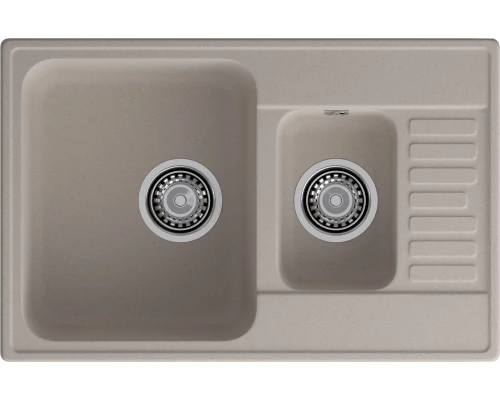 GranFest QUARZ (ECO-21К) Мойка 1.5-чаш+кр. 740*480 (песок)