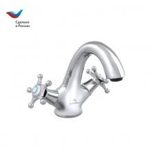 ГОРОД Смеситель для умывальника с литым изливом, двуручный, СЛАВЕН, И10