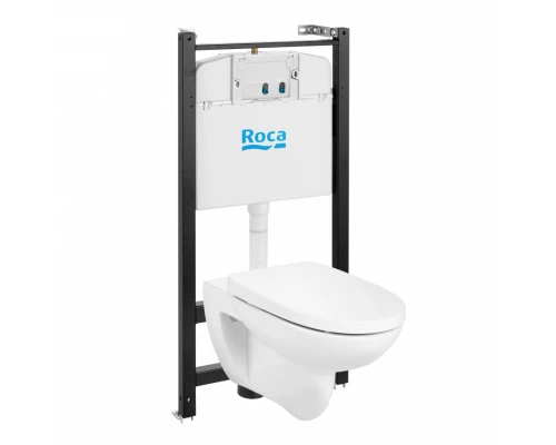 DEBBA ROUND Комплект 3 в 1 (инсталляции+подв. унитаз Rimless+сиденье SUPRALIT). ROCA