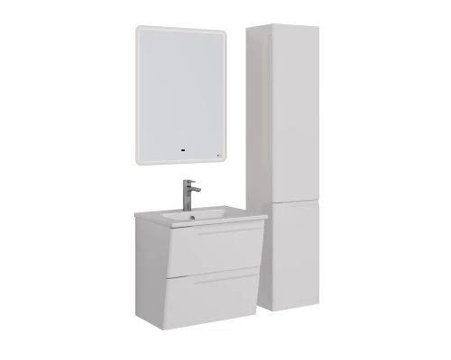 Тумба Lemark MIANO 60 см под 1 раковину, подвесная, 2 ящика, цвет корпуса, фасада: Белый глянец