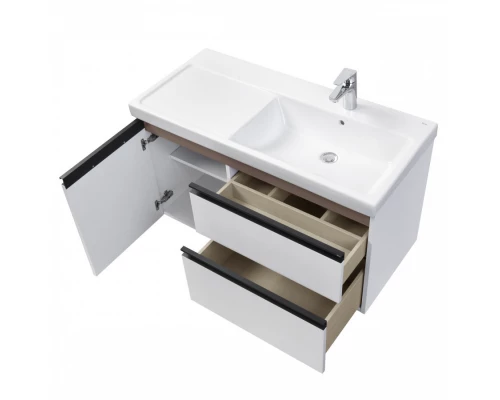 DOMI Тумба под раковину Gap Plus 100, 2 ящ., 1 дв., белый глянец, правая, ROCA
