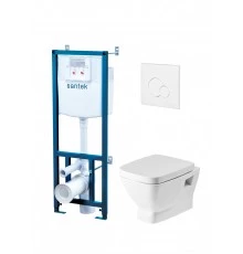 ПЭК НЕО (подвесной унитаз,инсталляция,сид.дюр.Soft-close,Clip up,панель смыва белого цвет),САНТЕК