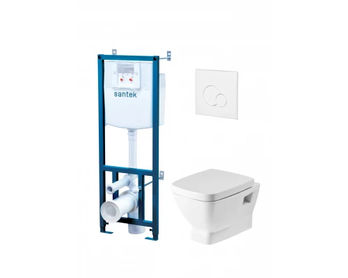 ПЭК НЕО (подвесной унитаз,инсталляция,сид.дюр.Soft-close,Clip up,панель смыва белого цвет),САНТЕК