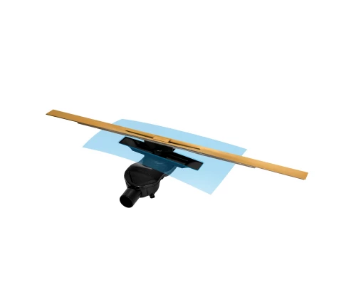 Желоб водосток SIMPEL 800, золото глянец, S-сифон D50 H60 боковой, BERGES