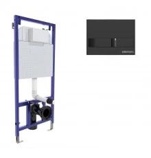 Инсталляция  для скрытого монтажа NOVUM L6 с кнопкой черный глянец, BERGES