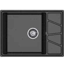 GRANFEST Мойка композит VERTEX, GF-V-680L, чаш+кр 680*500, черный