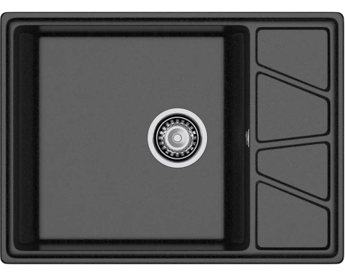 GRANFEST Мойка композит VERTEX, GF-V-680L, чаш+кр 680*500, черный