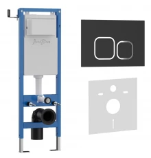 Комплект 2в1 IBERICA BLANCA инсталляция SILENCIO MINI, кнопка смыва ESTI-Q черный матовый (IB.001M.832)