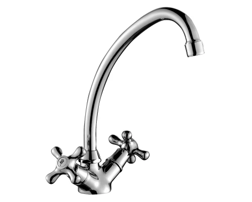 H02 Смеситель для раковины, пов.излив 111мм, р/ДВ, хром, ROS, H02-62