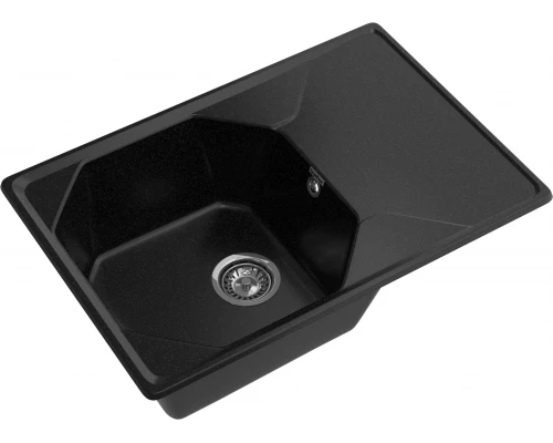 GRANFEST Мойка композит UNIQUE, GF-U-740L, чаш+кр 740*500, черный