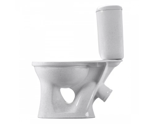 Унитаз-компакт Виктория косой выпуск, н/п., кноп. арматурой и сиденьем полипропилен, крап на белом S